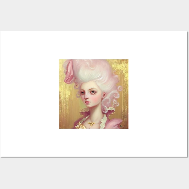 Marie in pink and gold, created in Midjourney by Kim Turner Art Wall Art by KimTurner